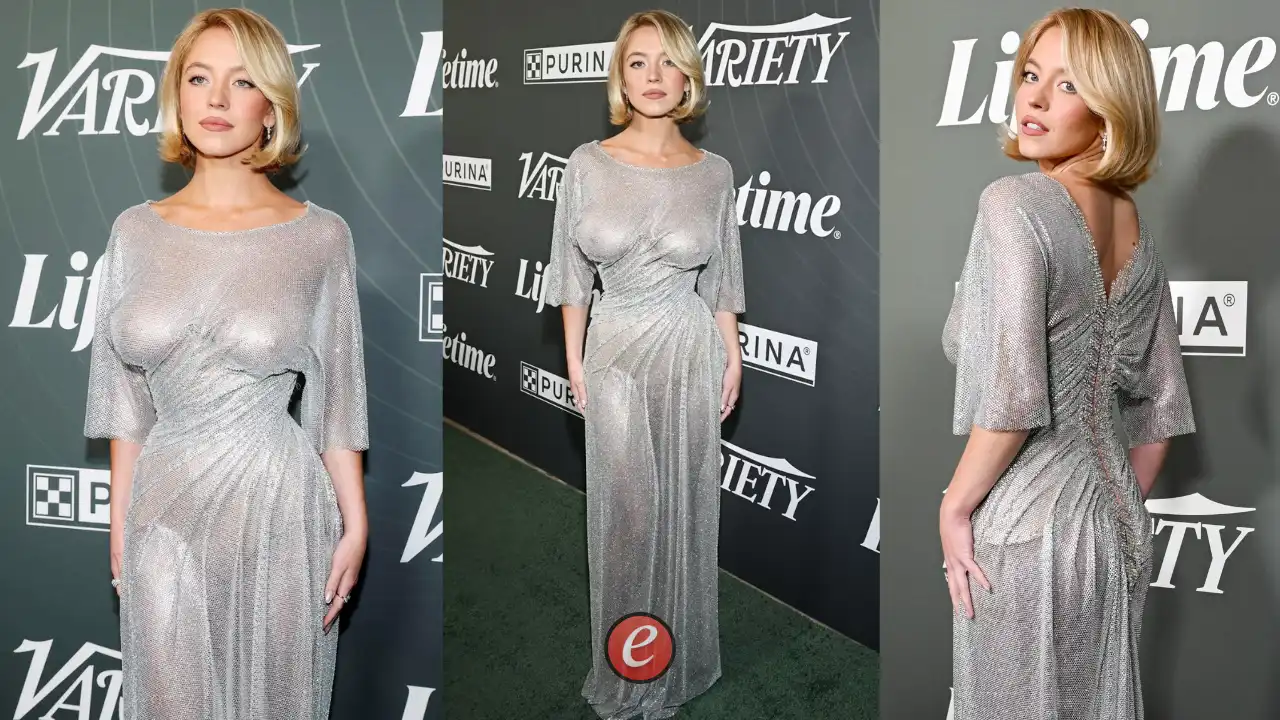 Sydney Sweeney Silver Dress- All About Her Siren Looks