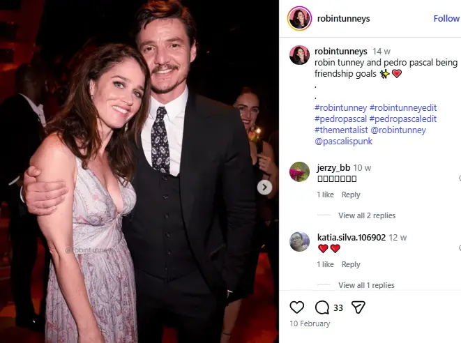 Robin Tunney on her Instagram handle shares a photo with Pedro Pascal