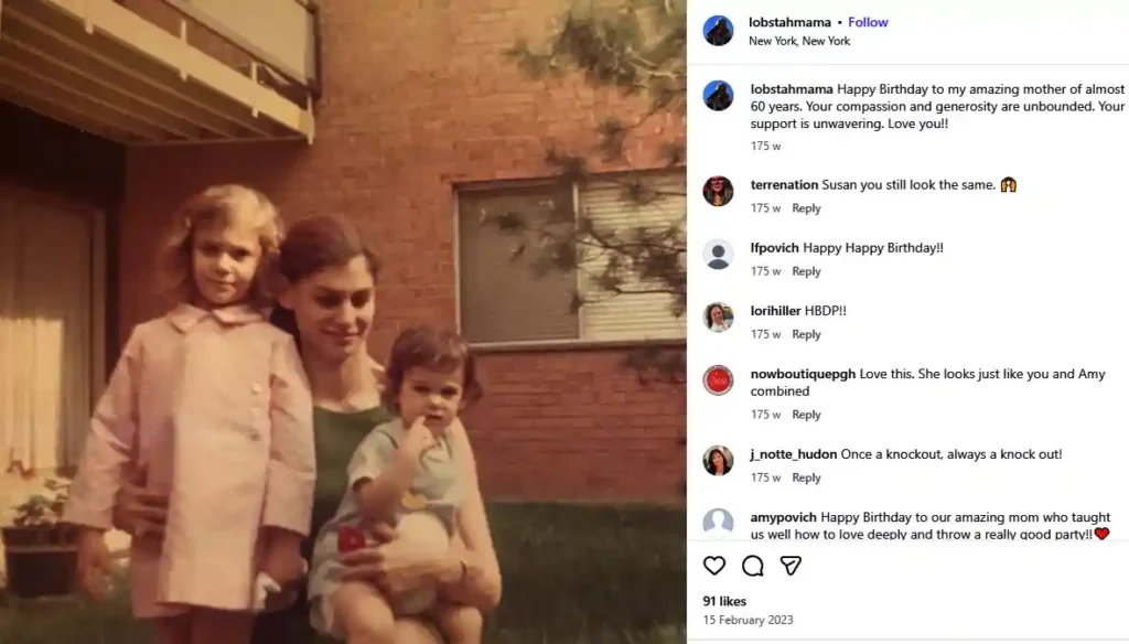 Childhood photo of Amy Joyce Povich and her mother Phyllis Minkoff